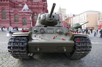 Yuri Pasholok. A Klim Voroshilov model car driving across Red Square