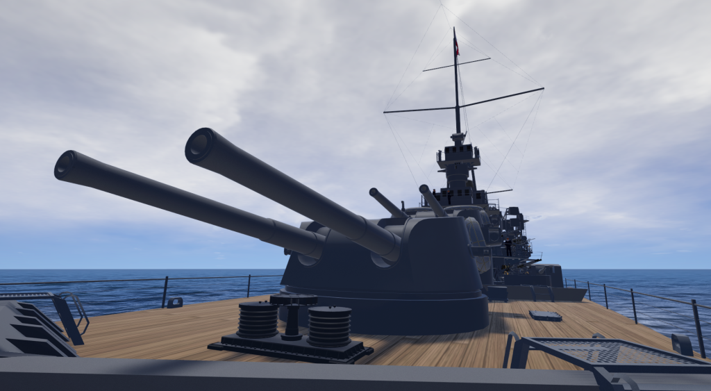 Forward main battery turrets